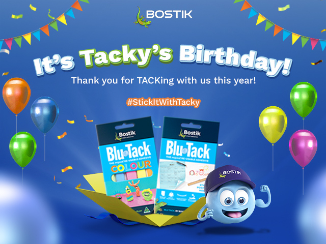 Bostik DIY Thailand Create BluTack 53rd Birthday banner 640x480px