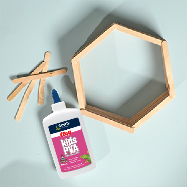 DIY Bostik Thailand tutorials hexagon shelf project step 2